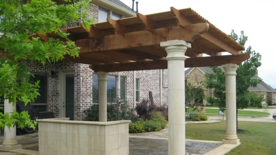 Covered patio with seating area